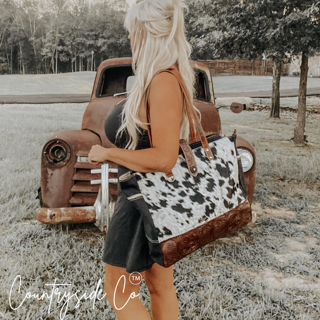 Darby Cowhide Carry All Overnight Bag