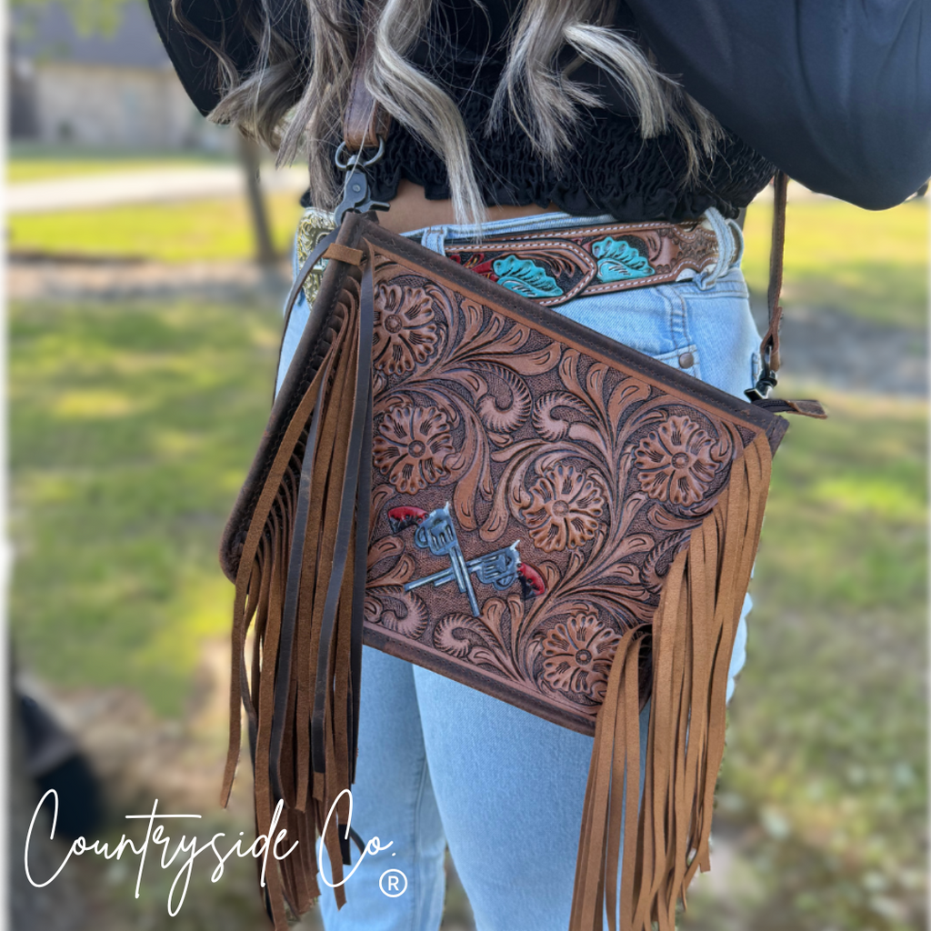 The Desert Duel Tooled Leather Purse by Countryside Co.
