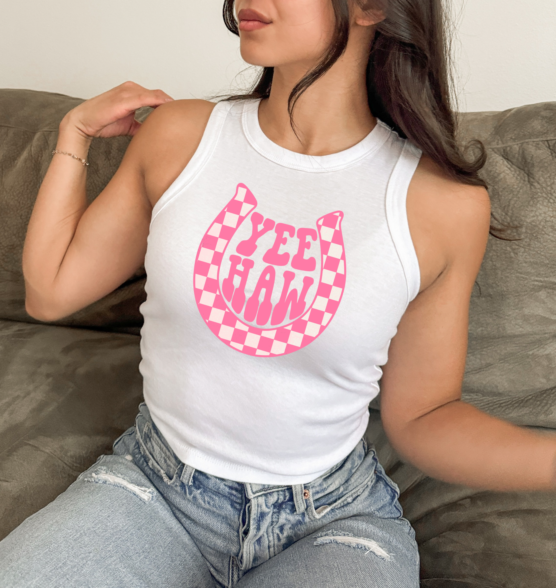Yeehaw Horseshoe Cropped Tank