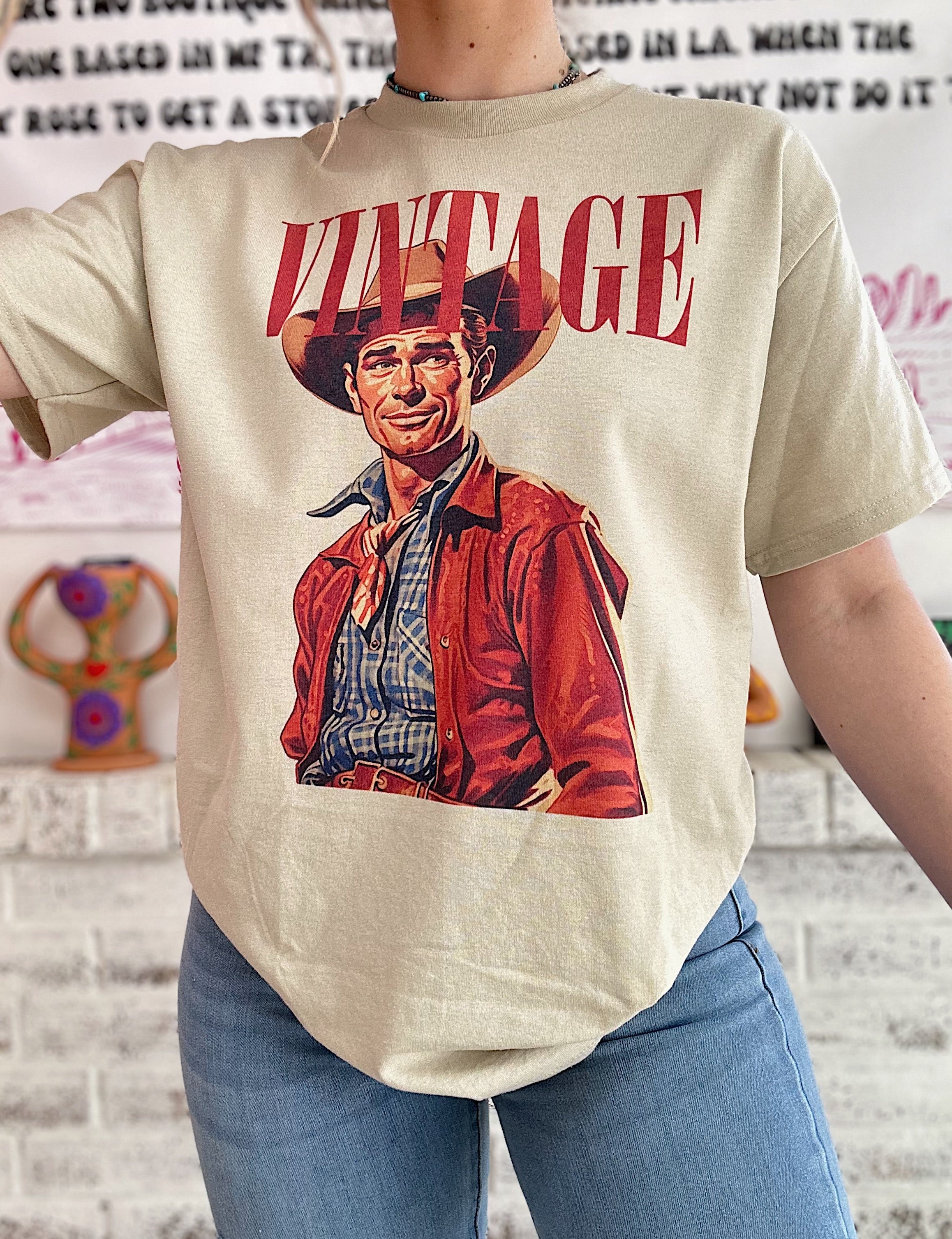 Vintage Cowboy TEE or CREWNECK