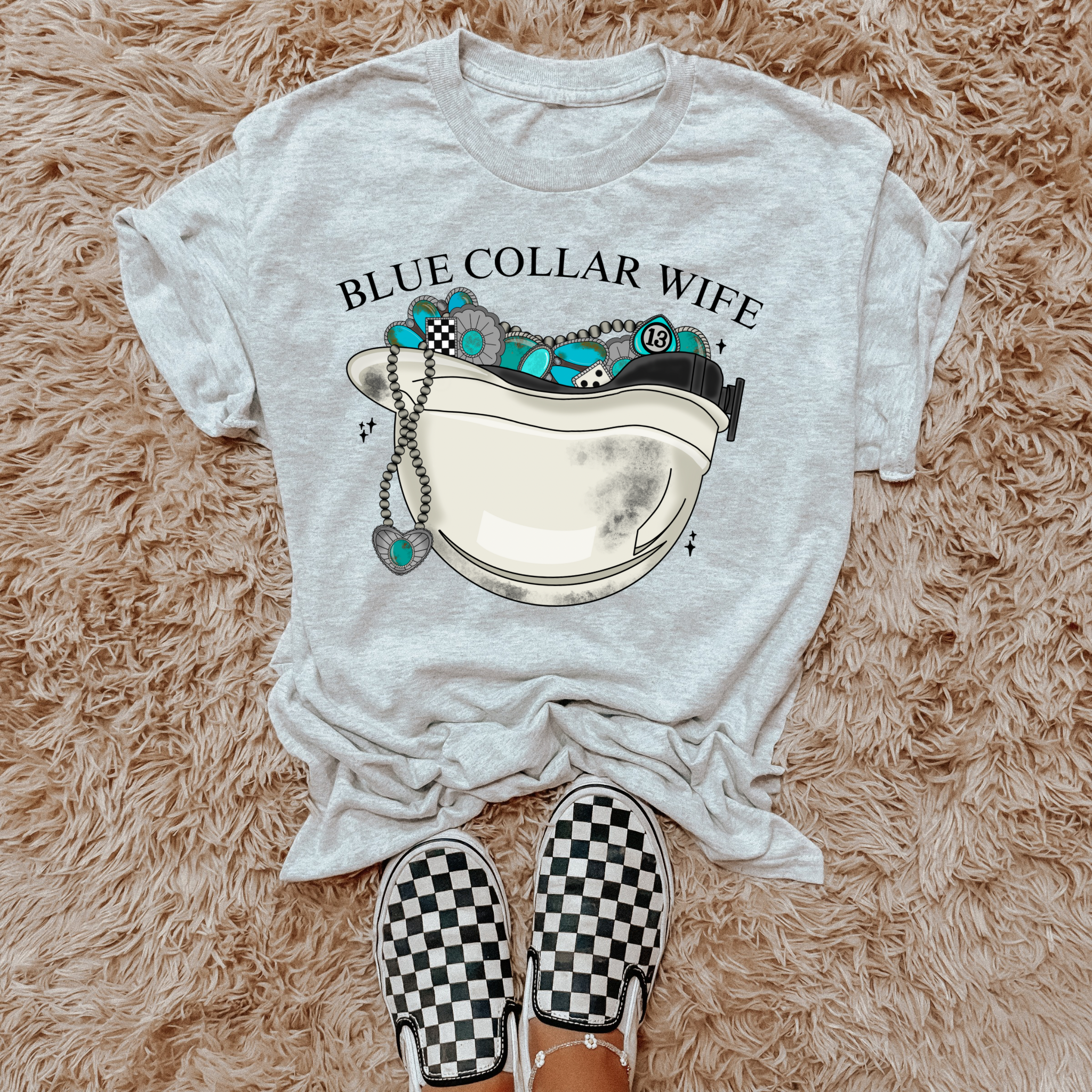 Blue Collar Wife (Hard Hat) TEE or CREWNECK