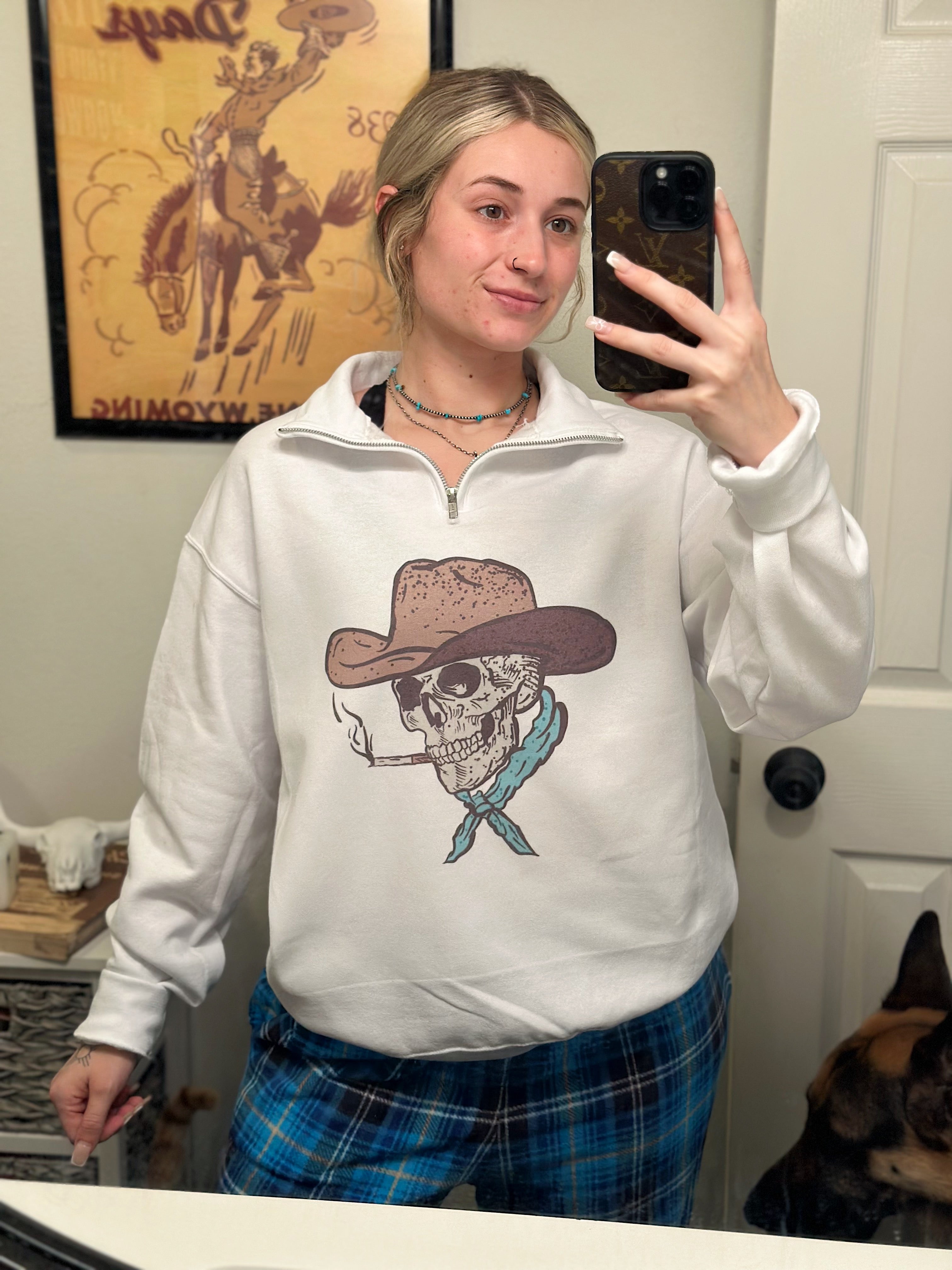 Cowboy Skeleton Quarter Zip