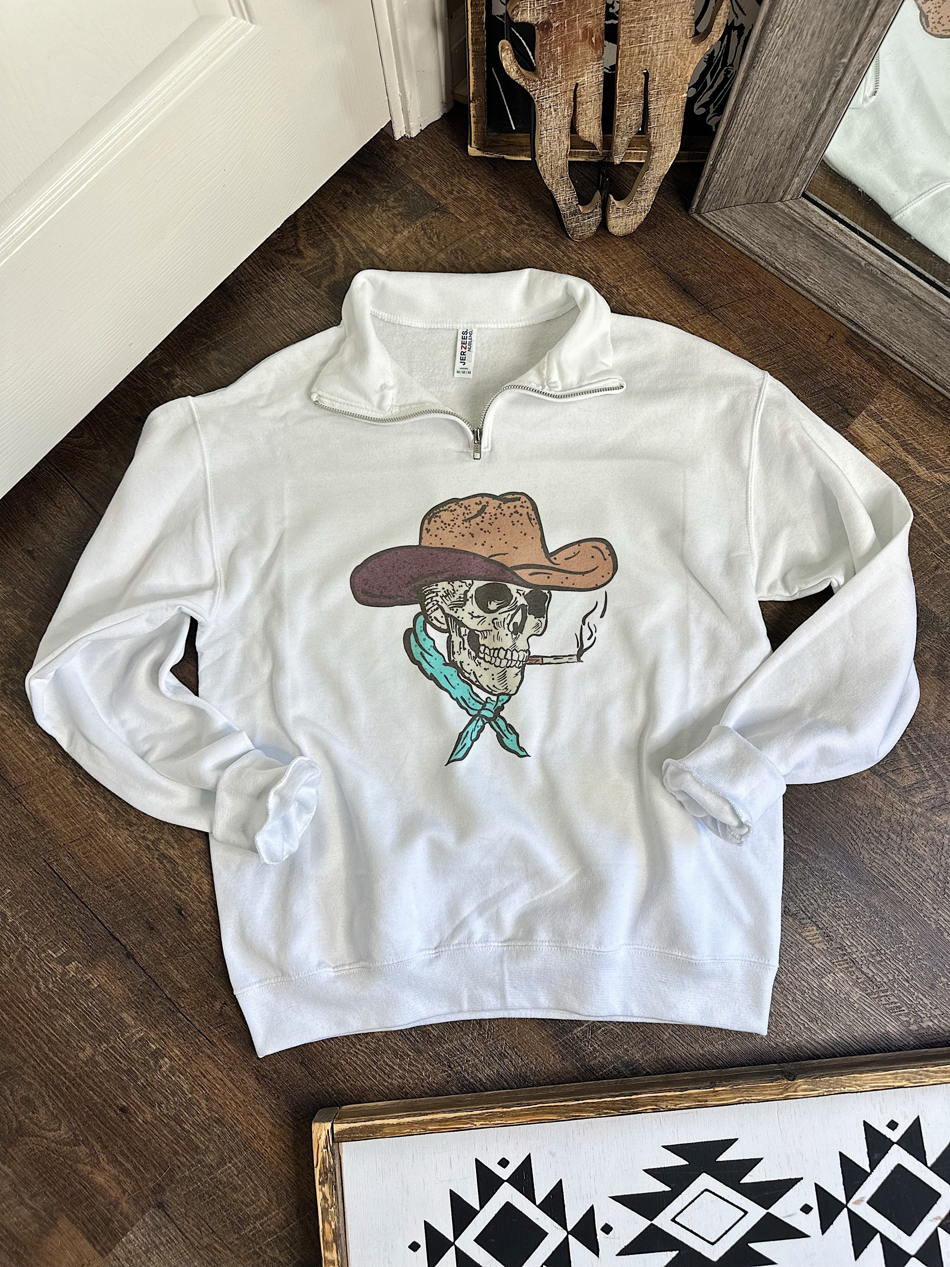 Cowboy Skeleton Quarter Zip
