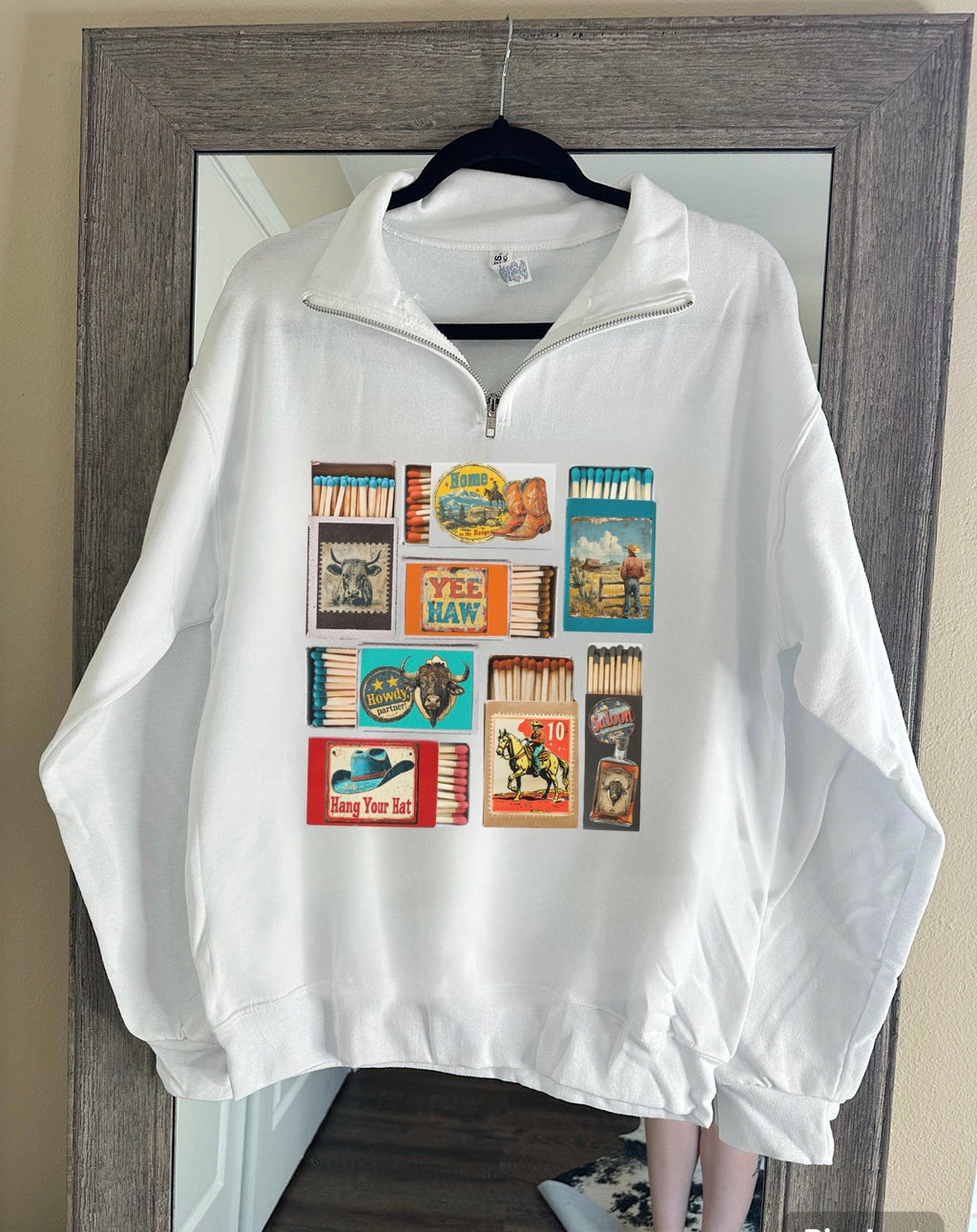Vintage Western Matchbox Quarter Zip