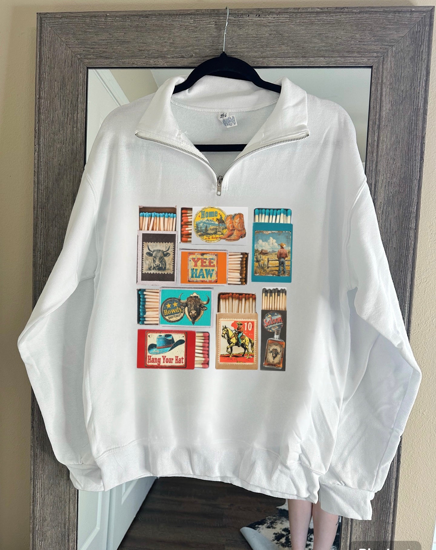 Vintage Western Matchbox Quarter Zip