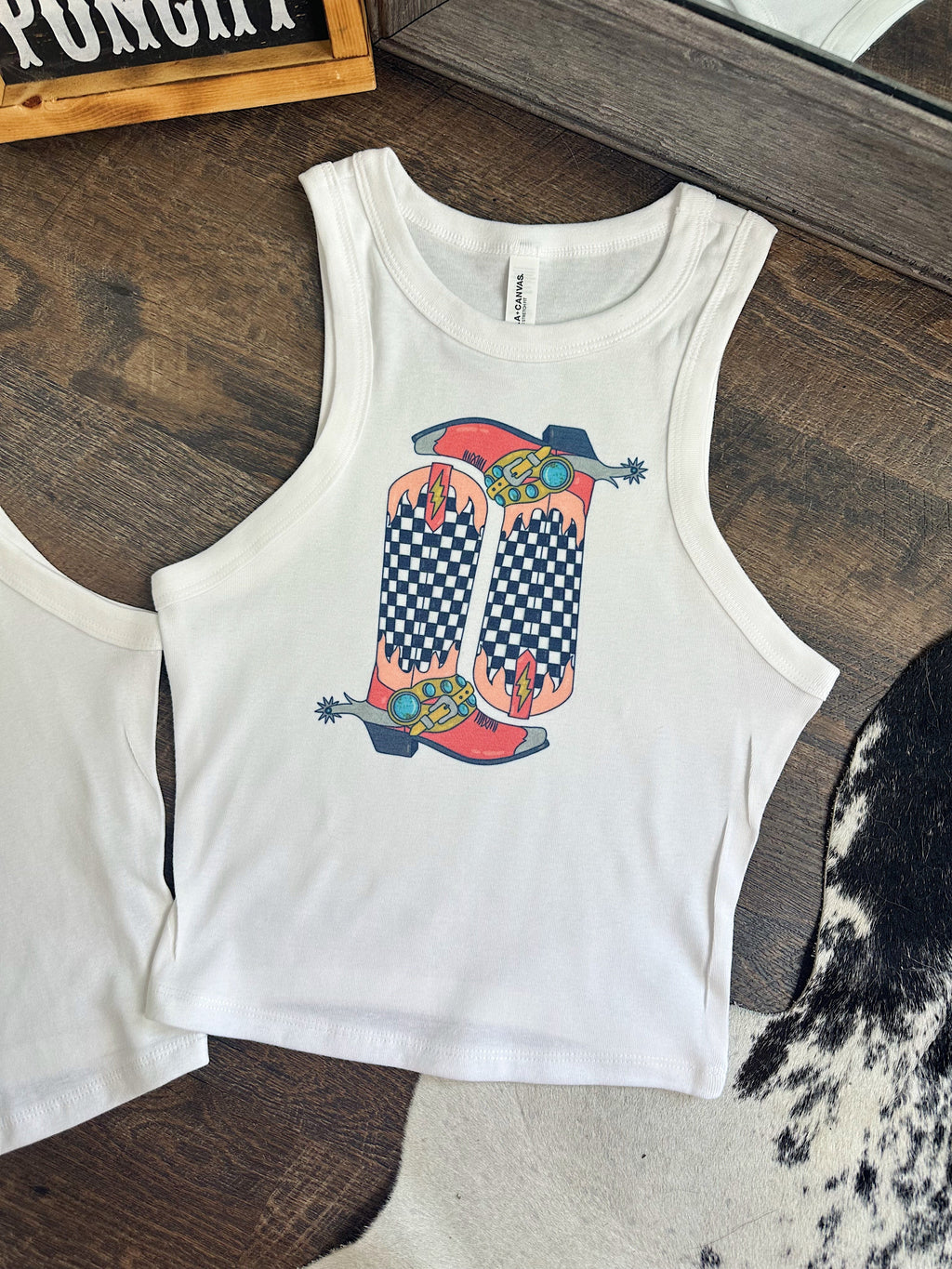 Cowboy Boots Cropped Tank