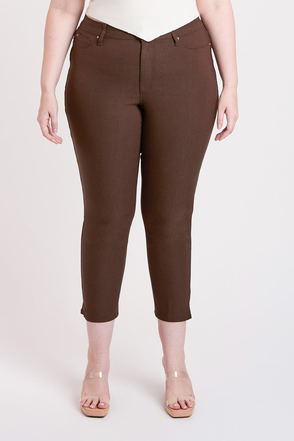 Women's Plus High Rise Hyperstretch Cropped Straight Pants