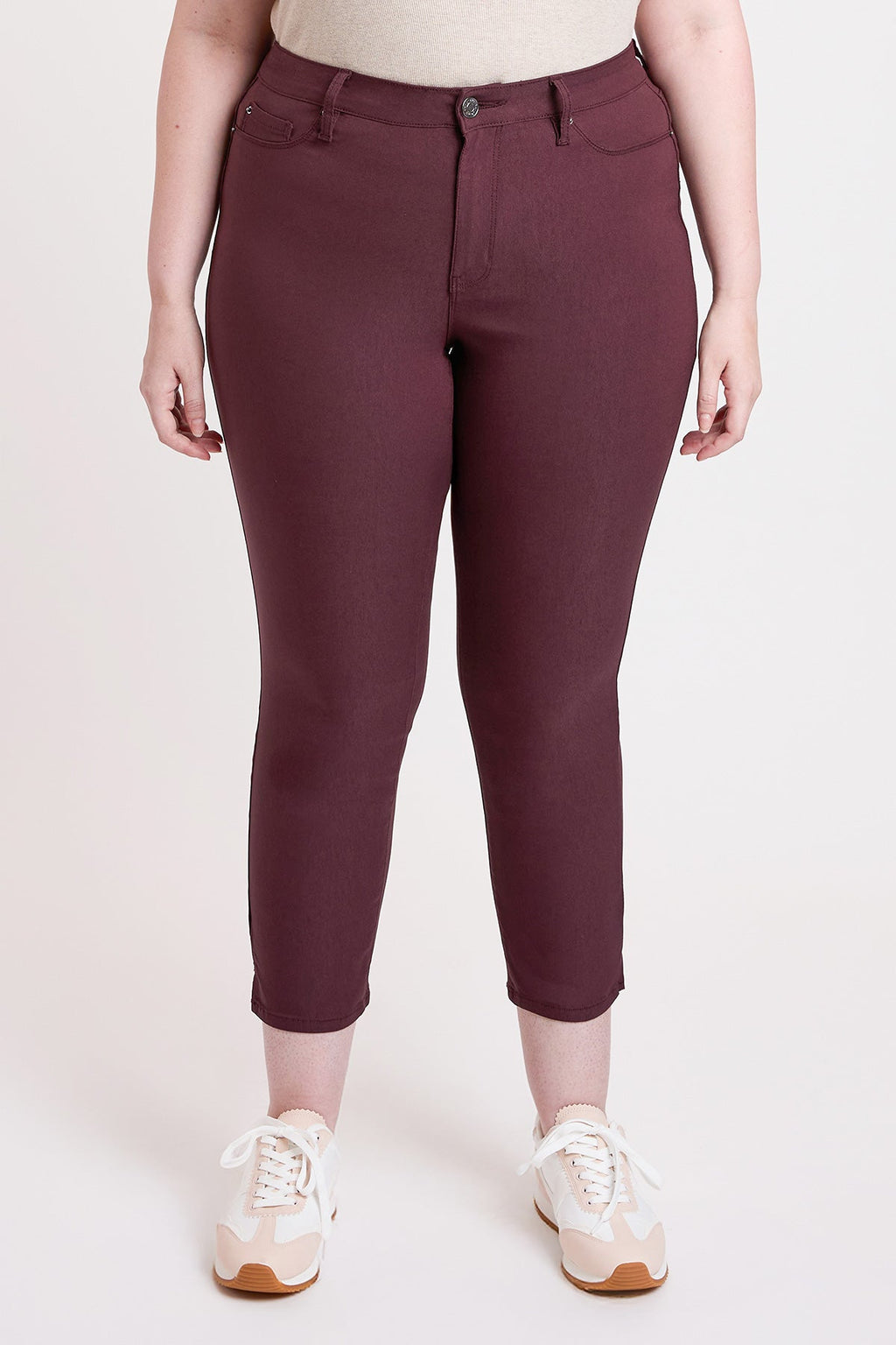 Women's Plus High Rise Hyperstretch Cropped Straight Pants