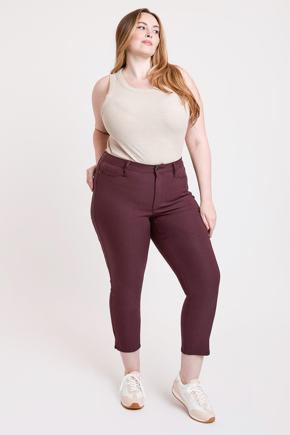 Women's Plus High Rise Hyperstretch Cropped Straight Pants