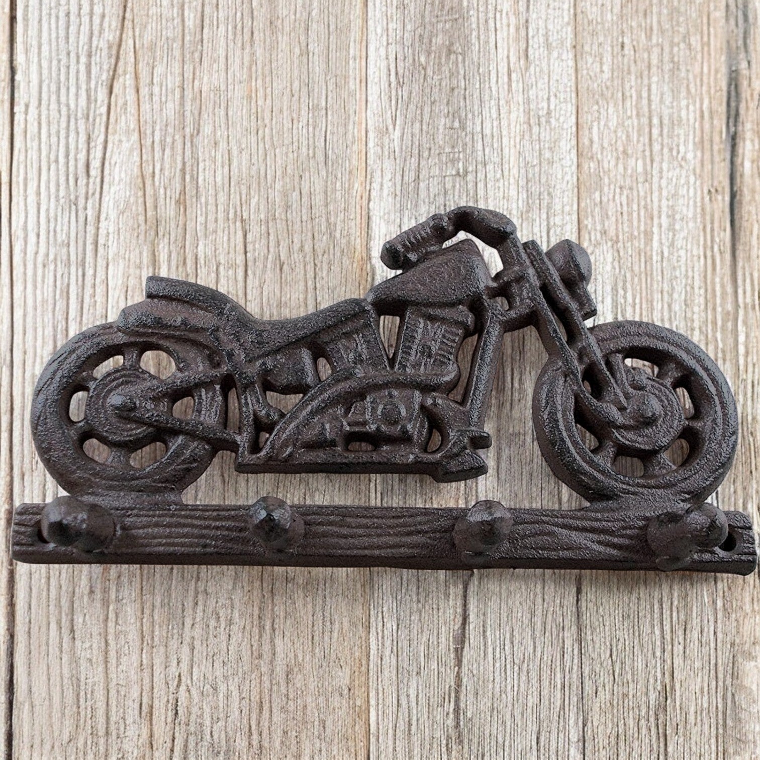 Cast Iron Motorcycle Hook - Rustic Garage Wall Decor, Motorcycle Enthusiast