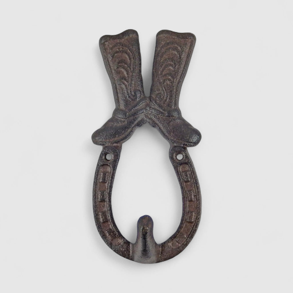 Cowboy Chic Cast Iron Boot Hook - Western Decor Hanger