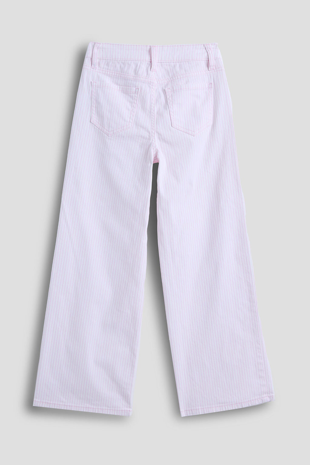 Girls Baby Pink Hickory Stripe Wide Leg Pant