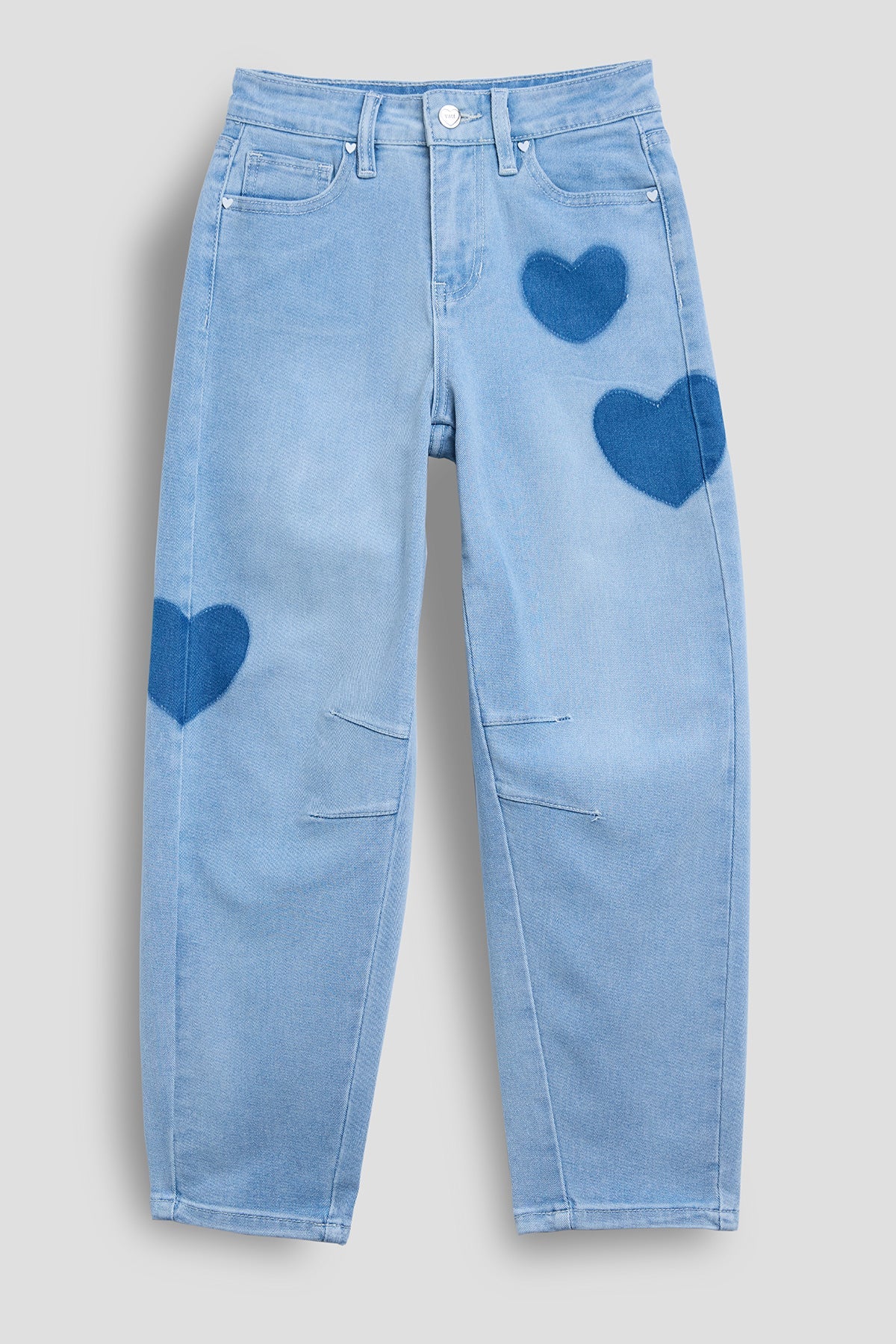 Girls Heart Shadow Barrel Jeans
