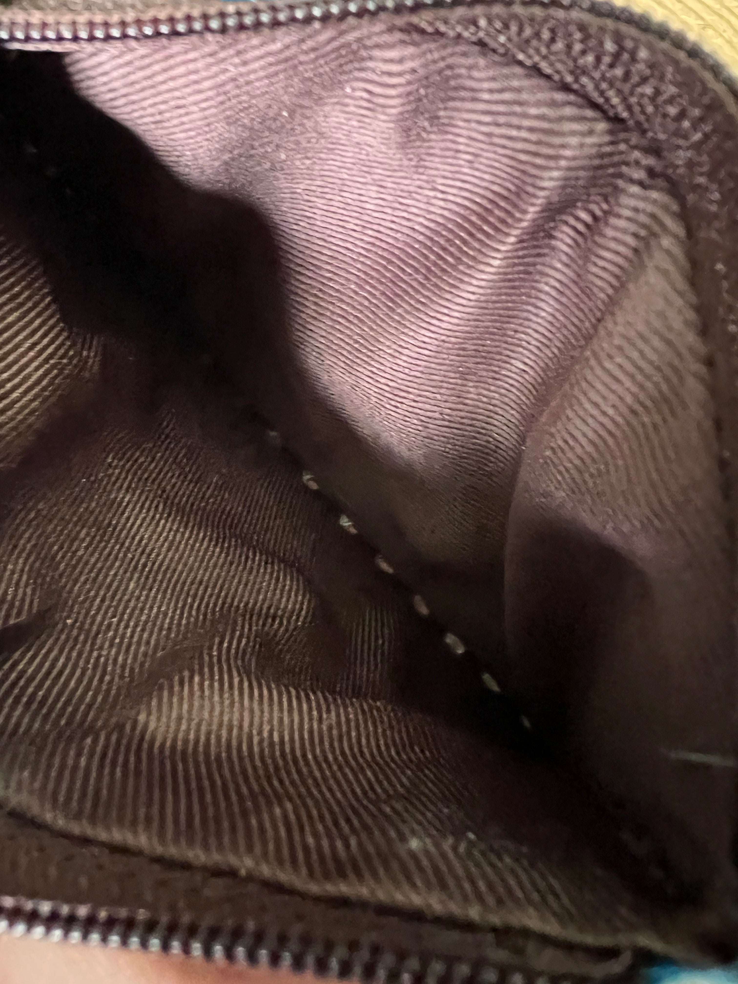 Hair on Hide Coin Purse with teal splattered paint