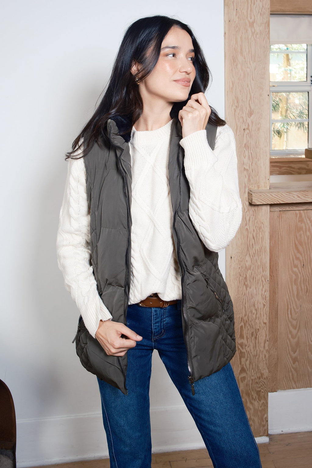 Faux Fur Puffer Vest
