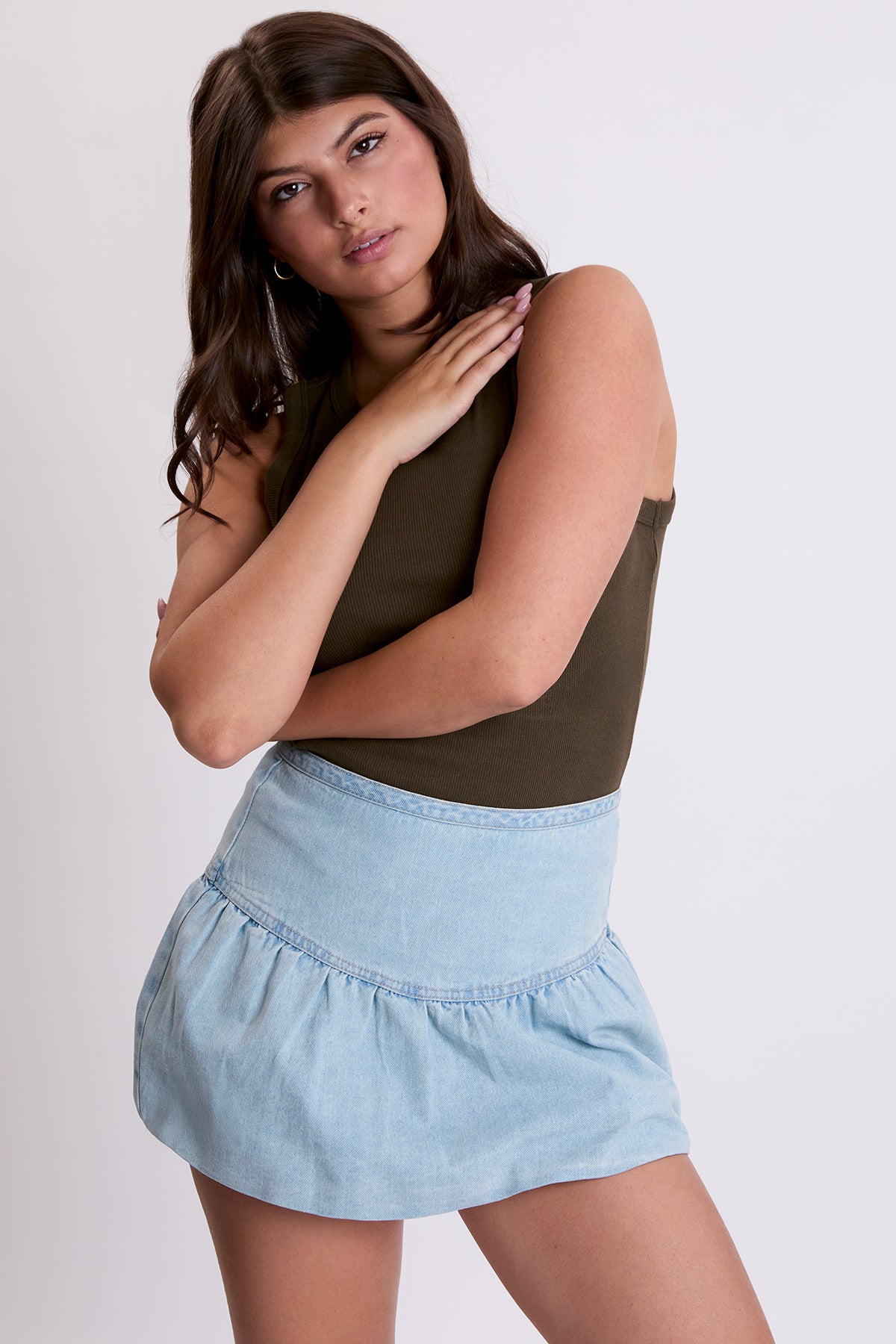 Women's Balloon Hem Mini Skirt