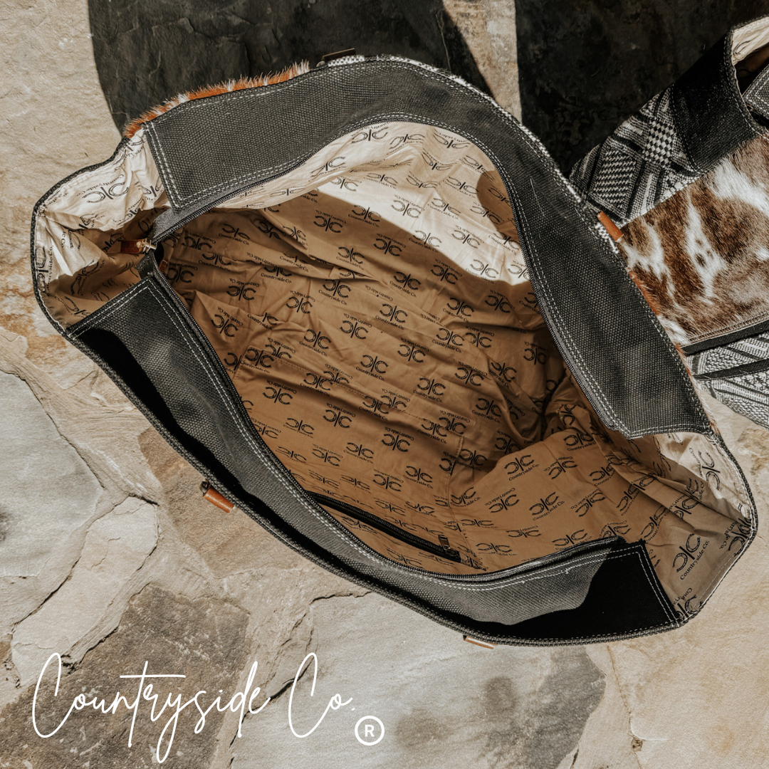 Charlene Cowhide Weekender Bag