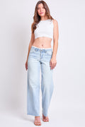Women's Luxe Lace Trim Wide Leg Jeans