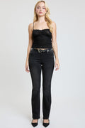 Women's Mid Rise Belted Bootcut Jeans