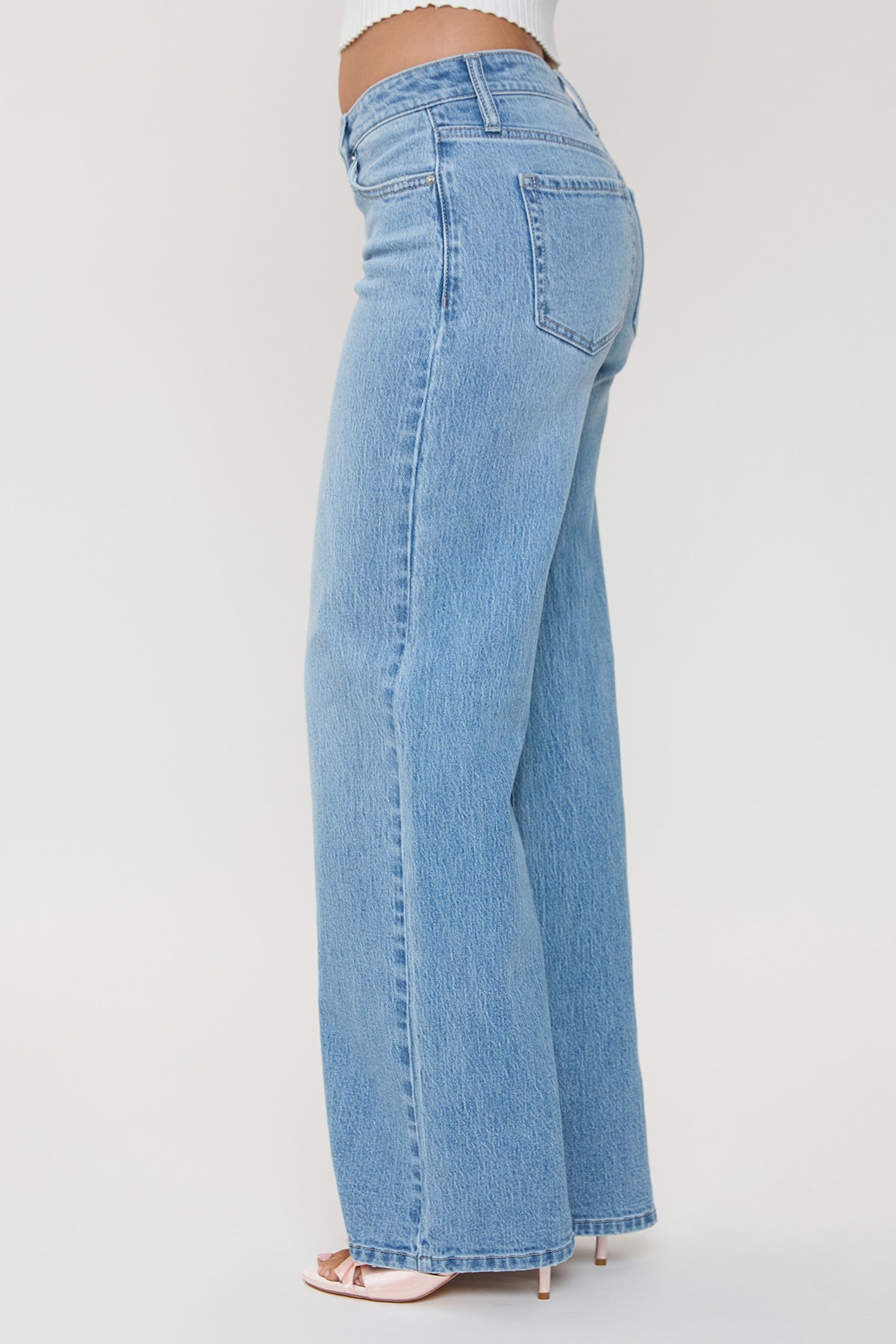 Women's Luxe Bella Asymmetrical Wide Leg Jeans