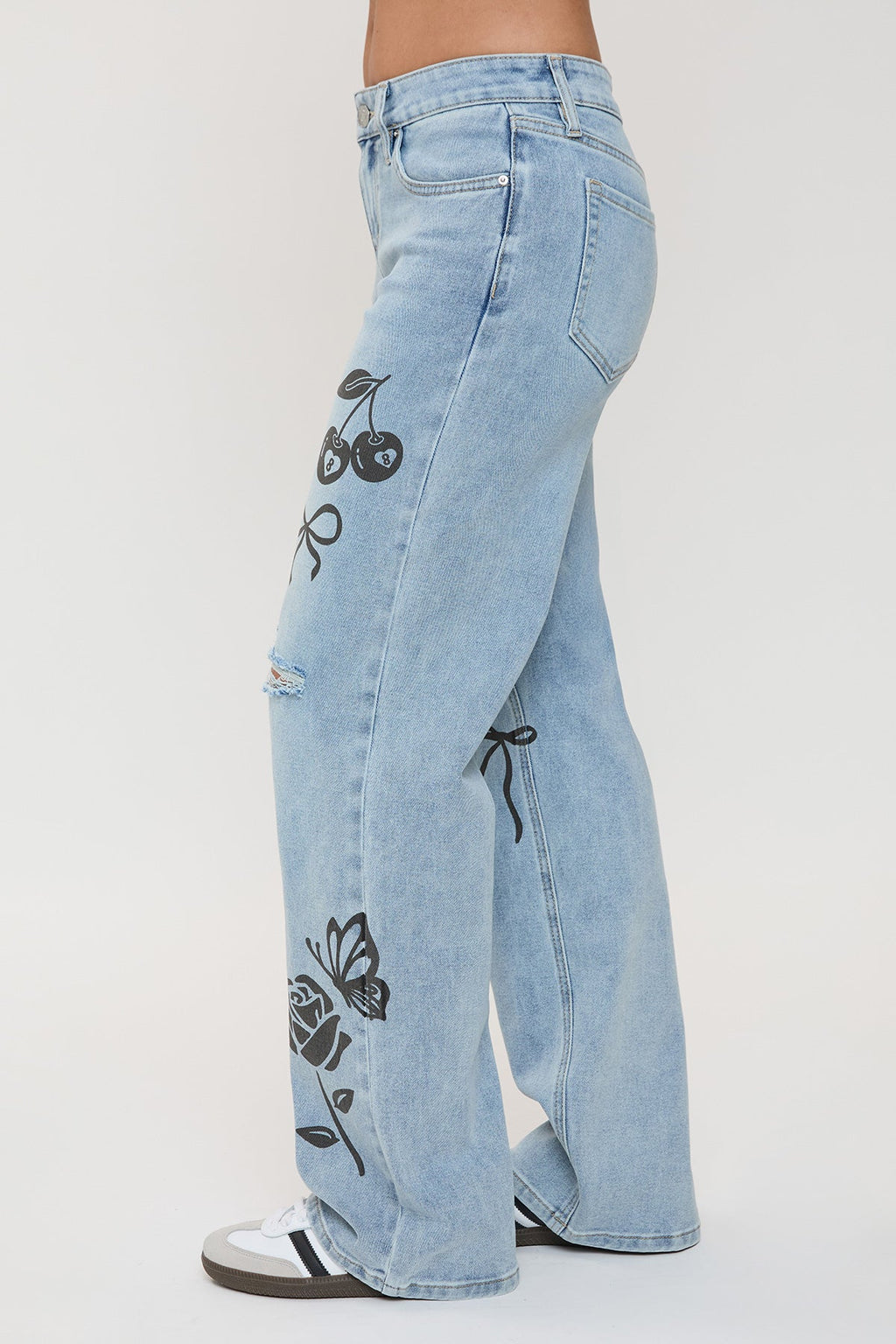 Women's Britney Printed Wide Leg Jeans