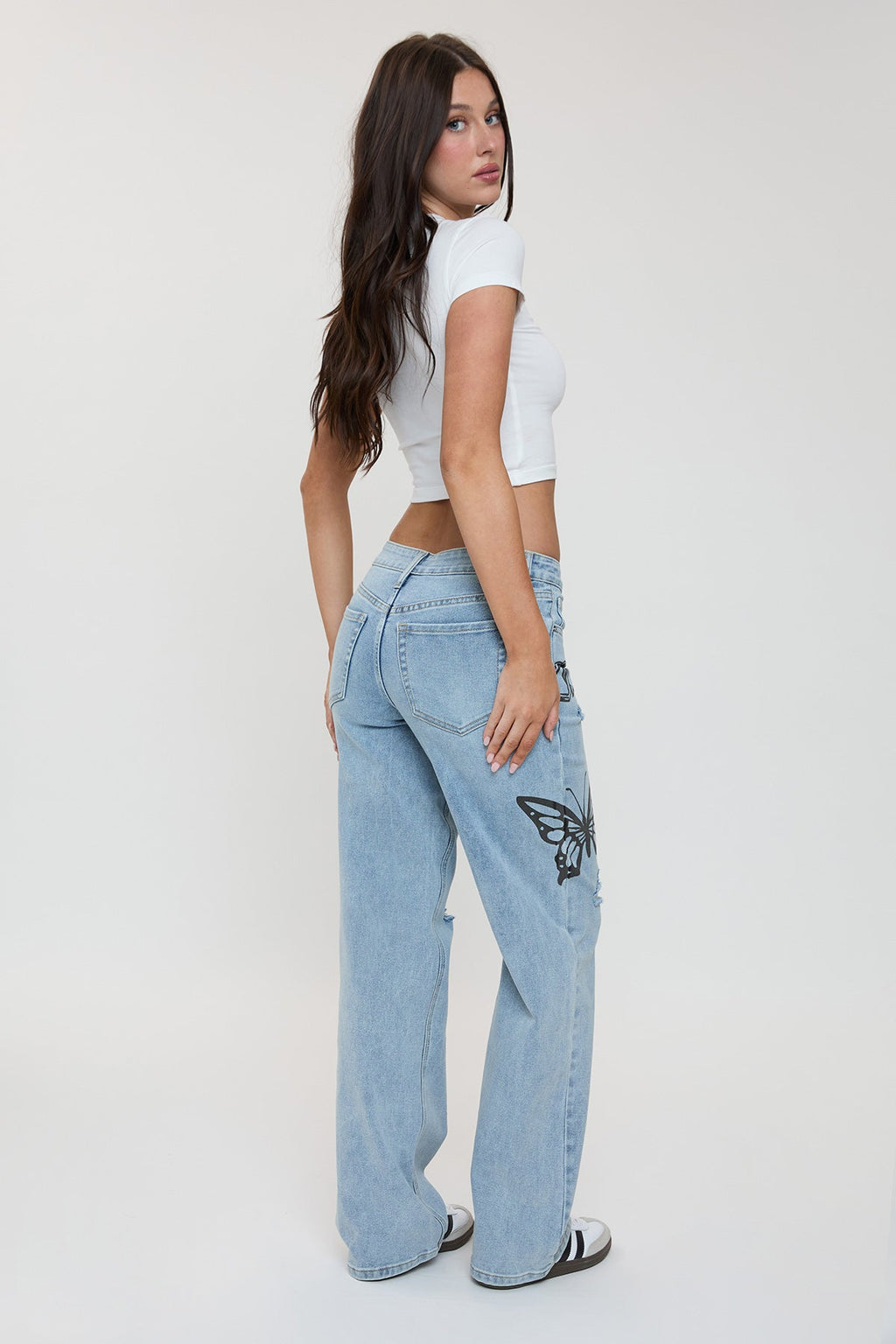 Women's Britney Printed Wide Leg Jeans