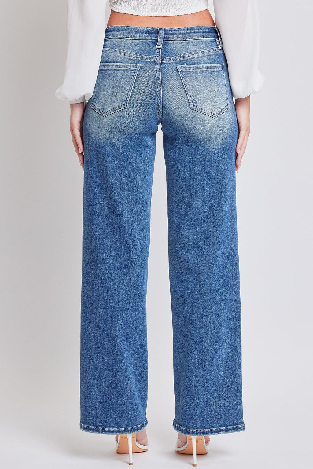 Women's Luxe Mid Rise Wide Leg Jeans