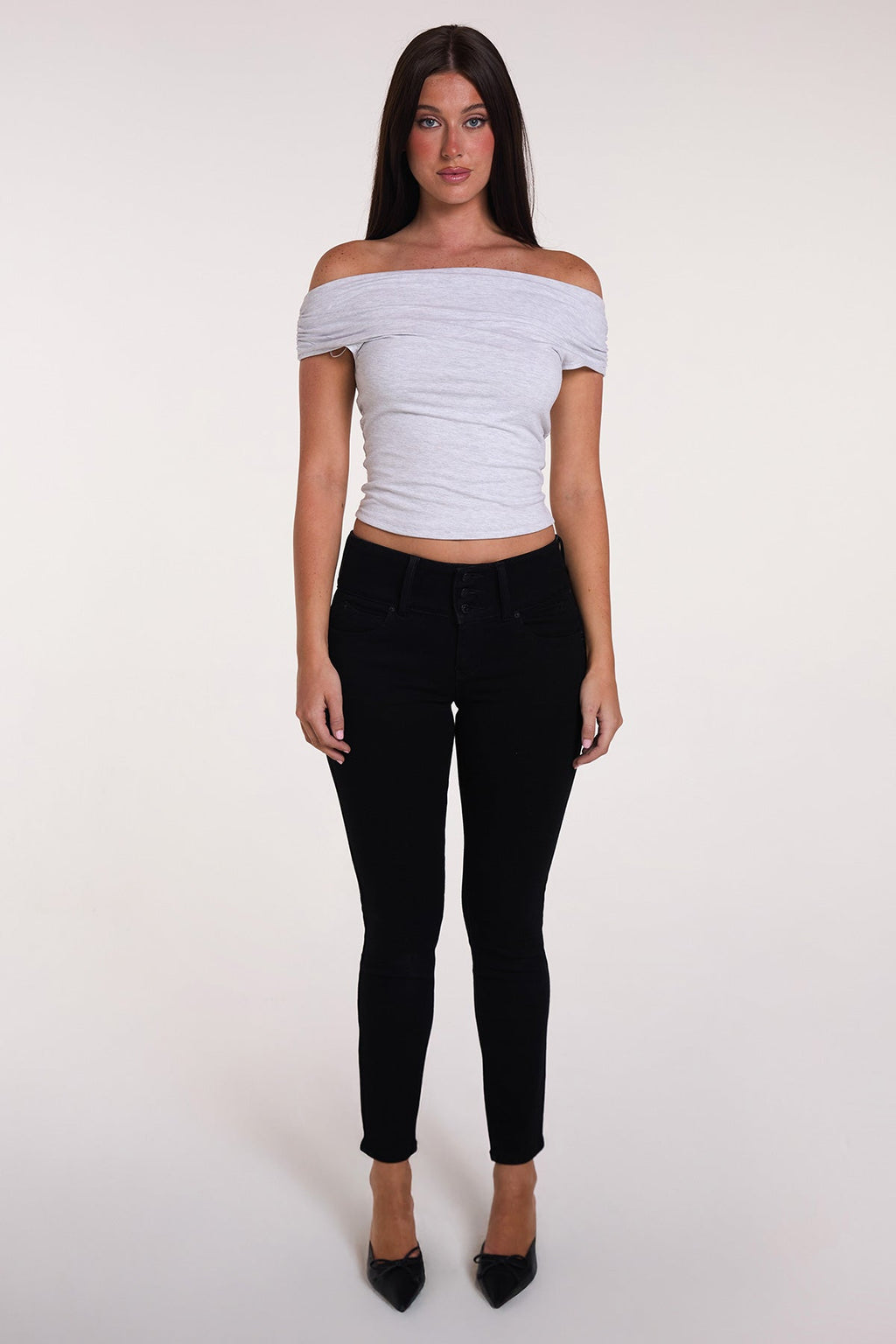 Women's Luxe Mid Rise 3-Button WannaBettaButt Skinny Jeans