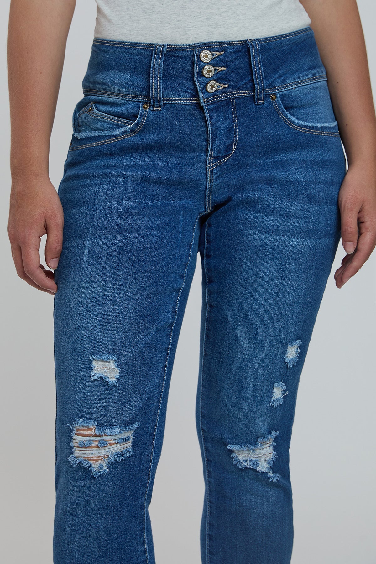 Women's Petite WannaBettaButt 3 Button Skinny Ankle Sustainable Jean