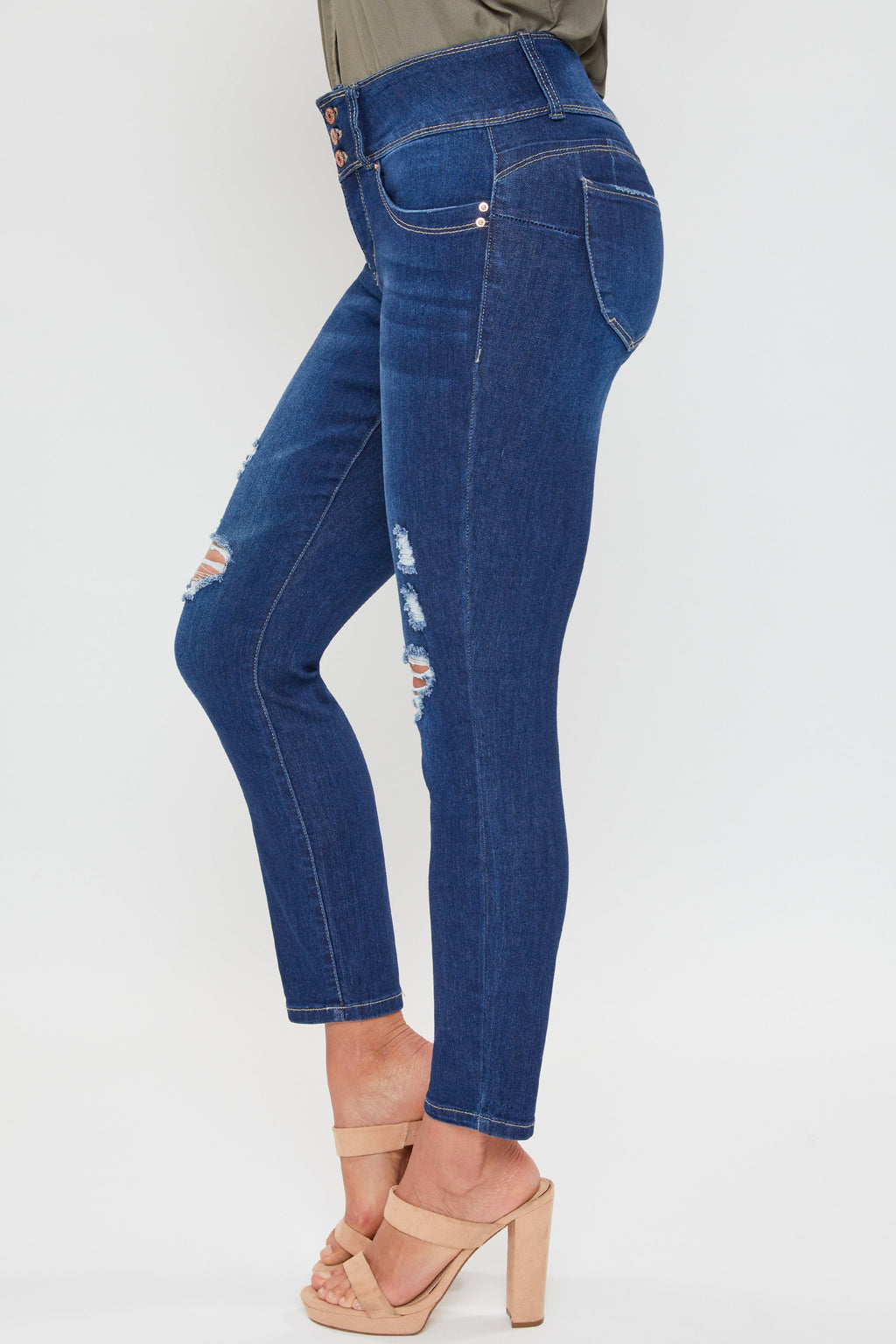 Women's Petite WannaBettaButt 3 Button Skinny Ankle Sustainable Jean