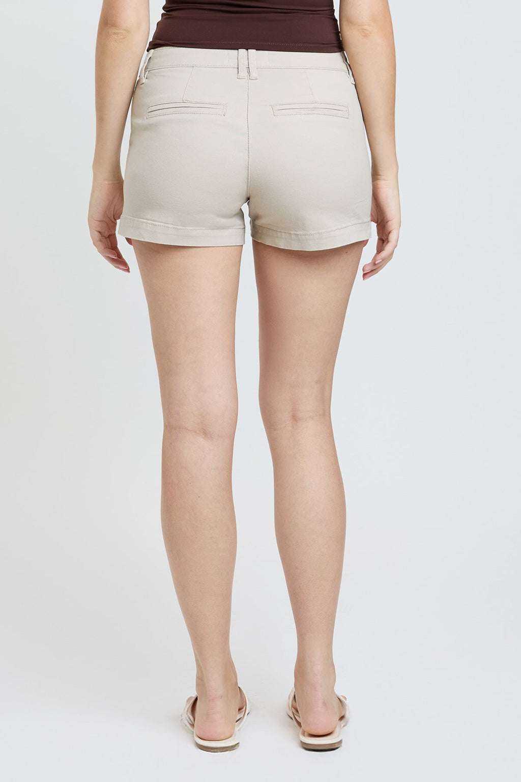 Women's Mid Rise Side Slit Trouser Shorts