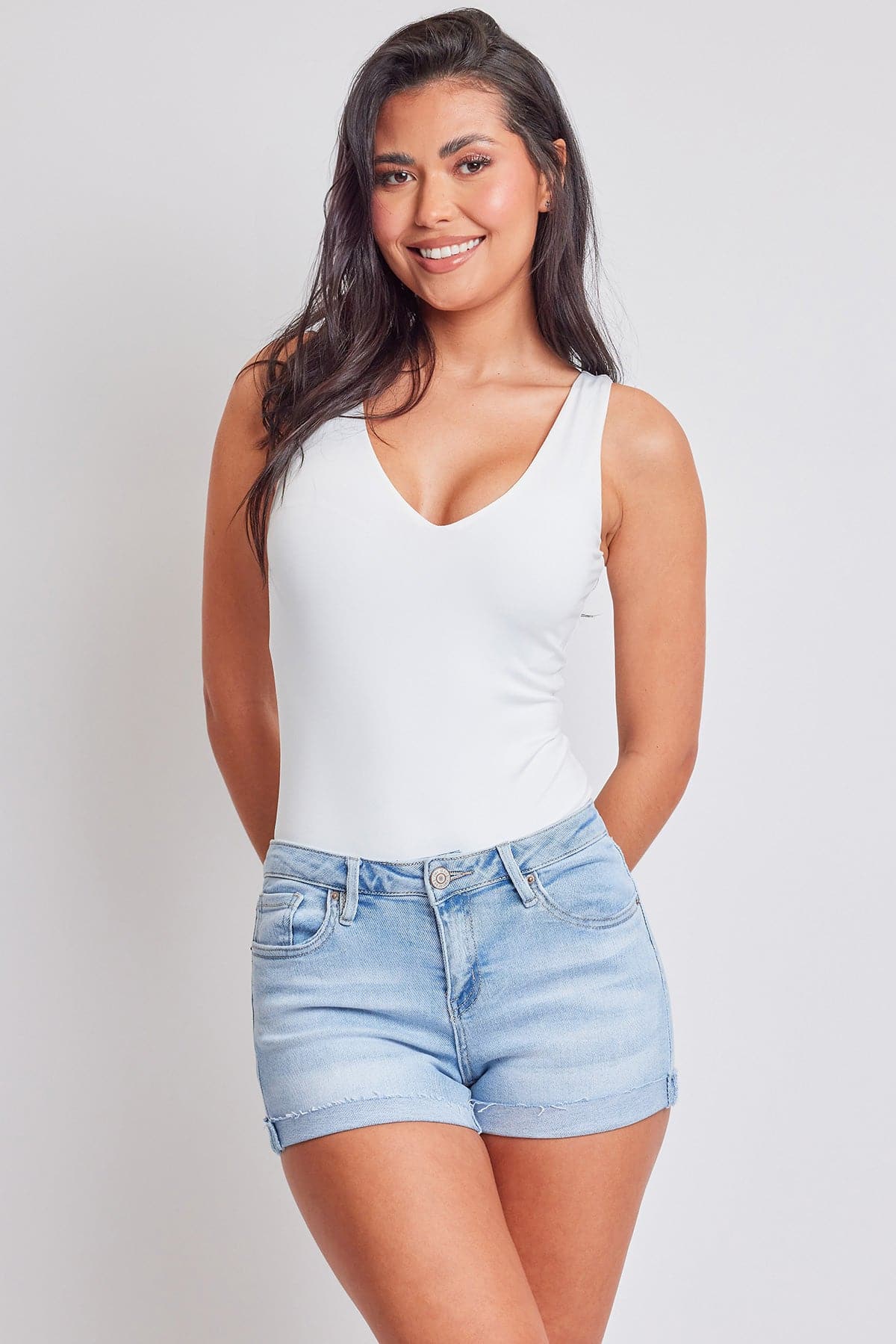 Women's Luxe Raw Edge Cuff Denim Short