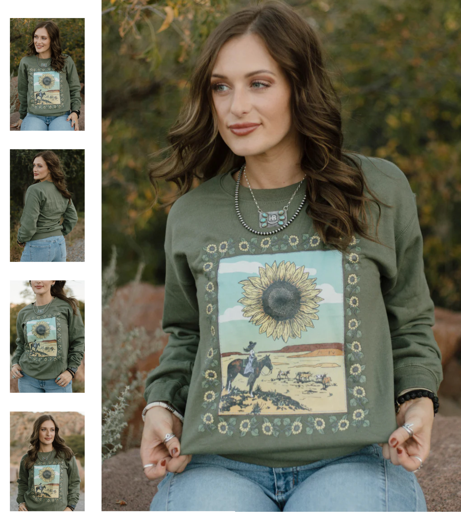 SUNFLOWERS IN THE DRAW PULLOVER