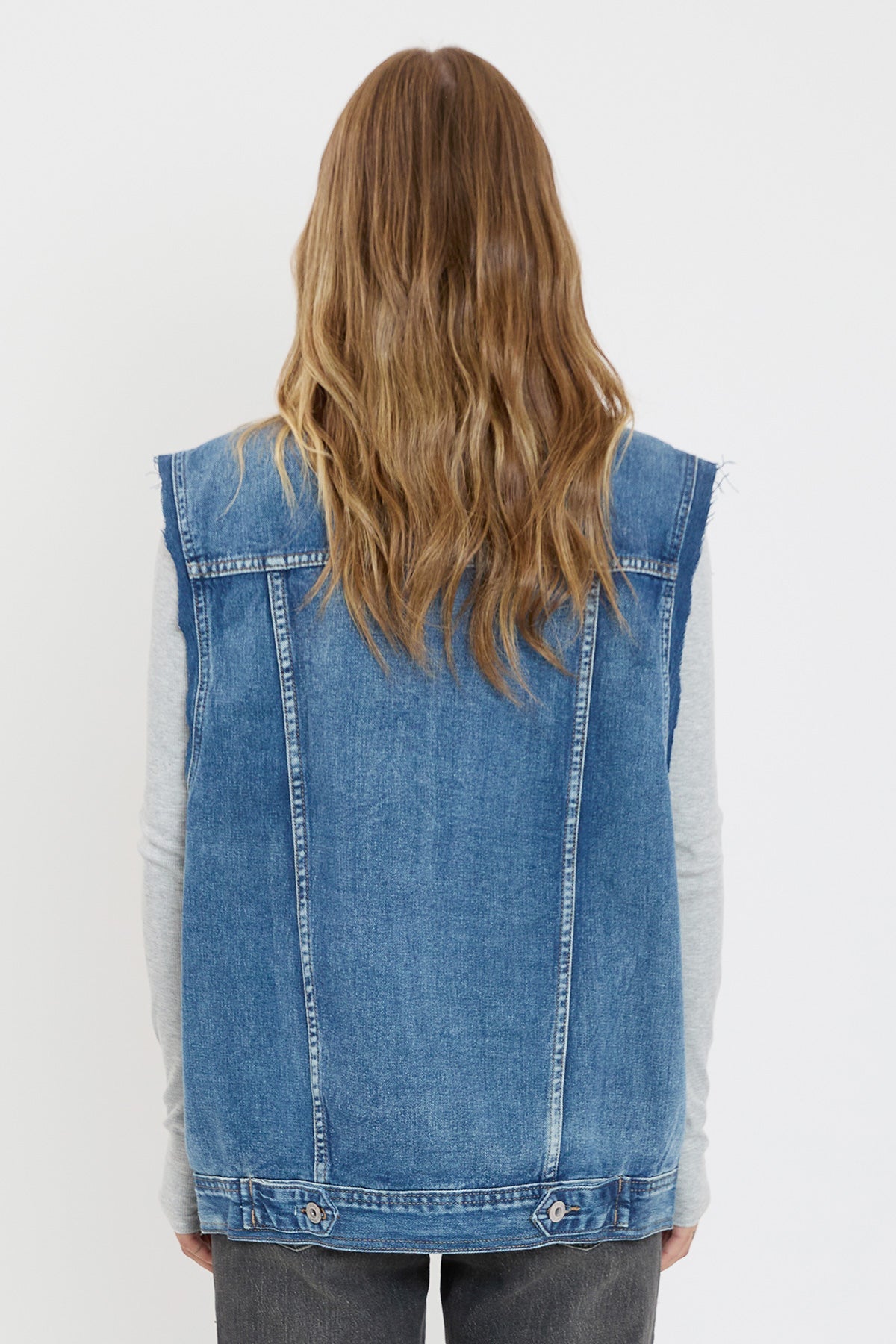 Women's Oversized Boyfriend Fit Denim Vest