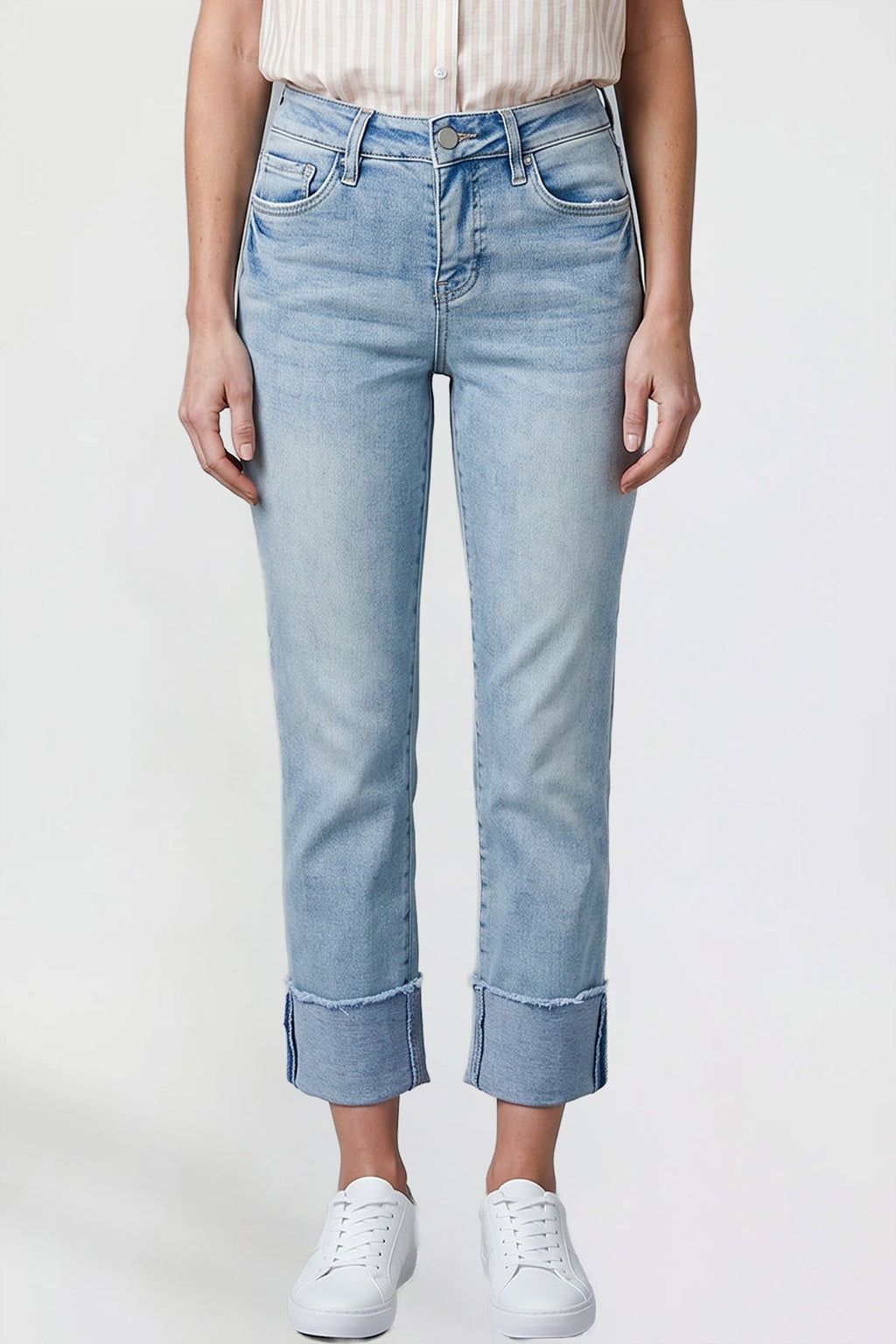 Women's Premium Stretch Cropped Mega Cuff Jeans