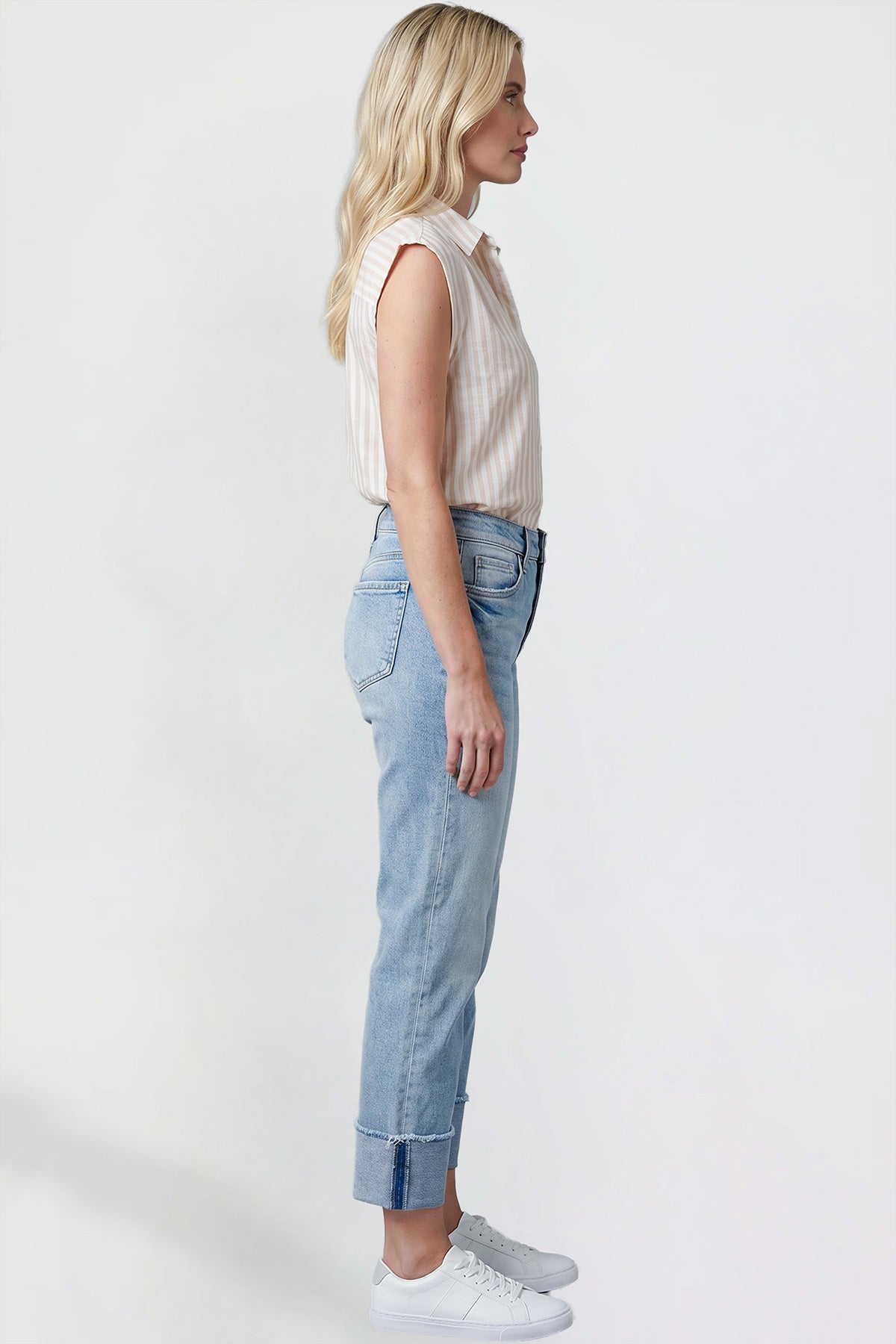 Women's Premium Stretch Cropped Mega Cuff Jeans