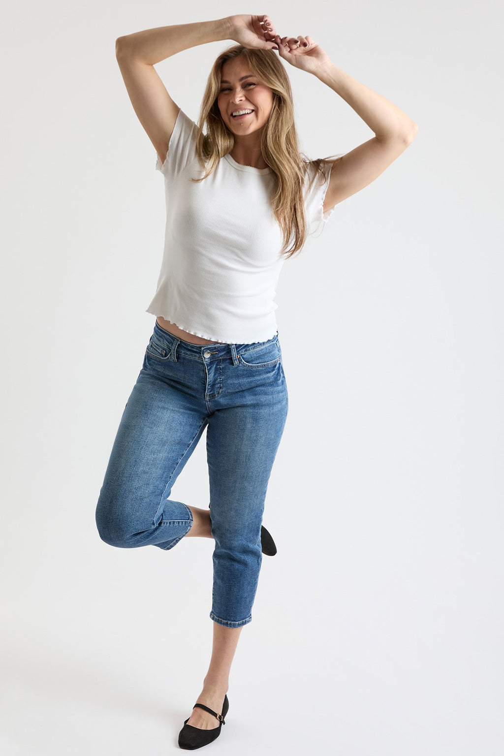 Women's Premium Stretch Cropped Slim Straight