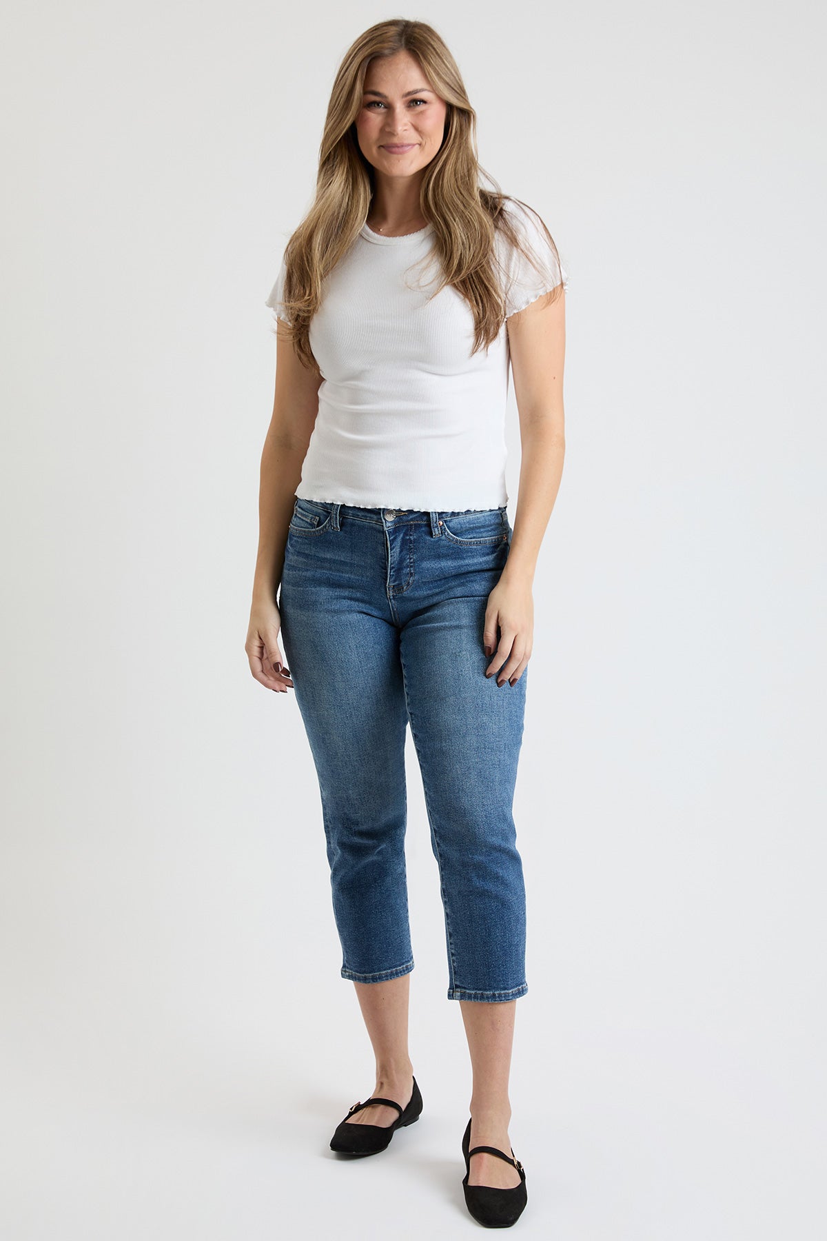 Women's Premium Stretch Cropped Slim Straight