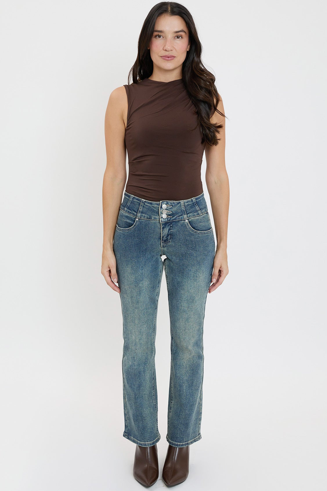 Women's 3-Button Bootcut Jeans