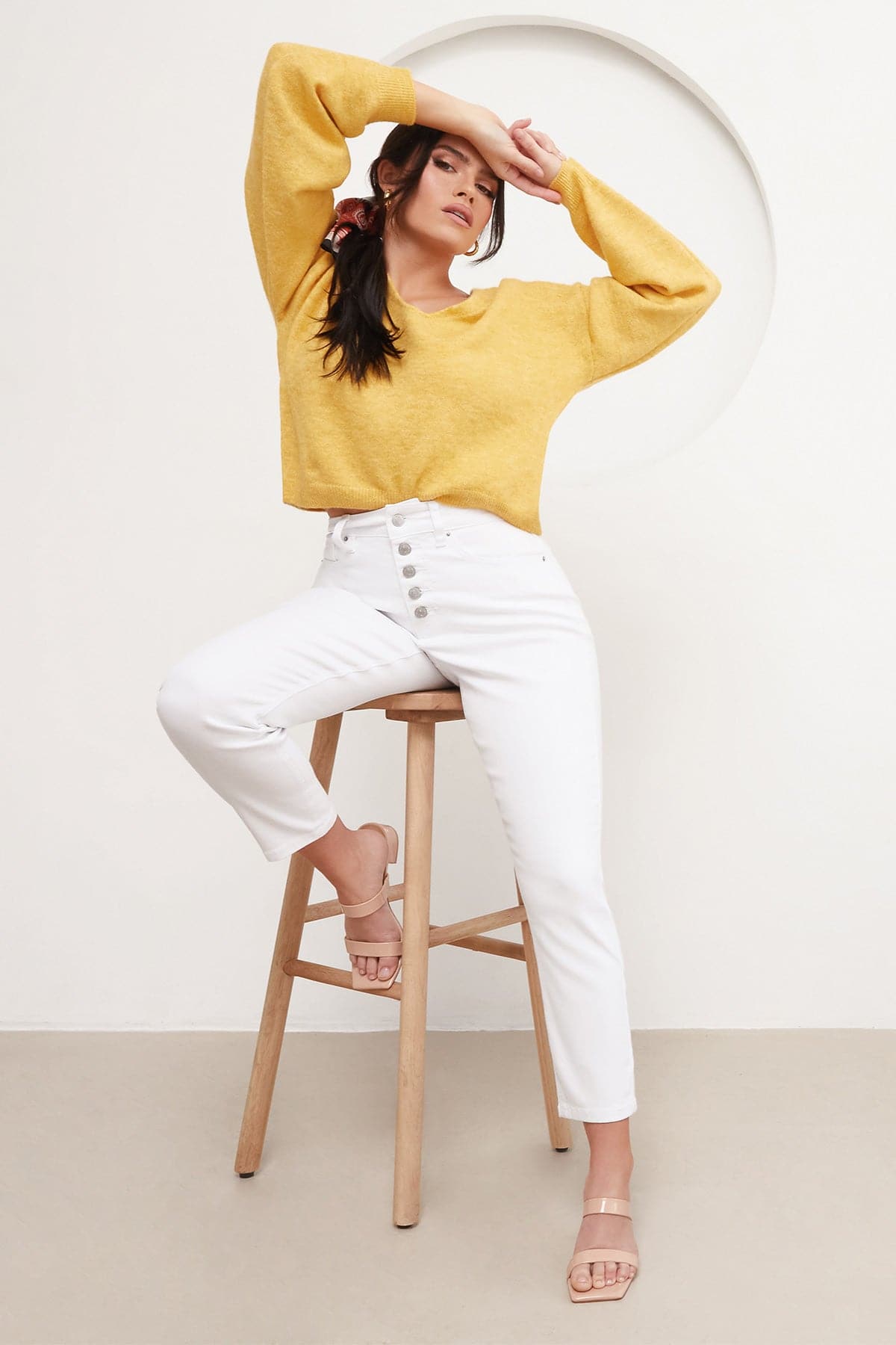 Women's Vintage High Rise Button Fly Skinny Ankle Jeans