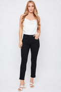 Women's Fashion First Mid Rise Ankle Jean With Side Snaps