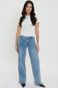 Women's Front Seam Wide Leg Jeans