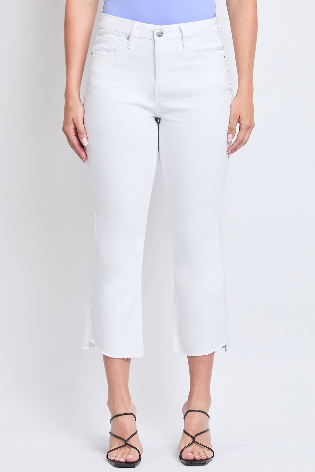 Women's Curvy Fit High Rise Hi-Lo Frayed Hem Jean