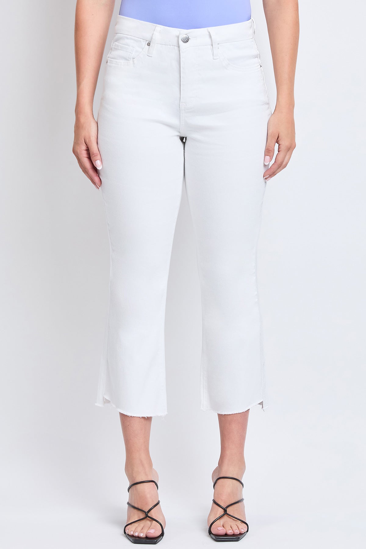 Women's Curvy Fit High Rise Hi-Lo Frayed Hem Jean