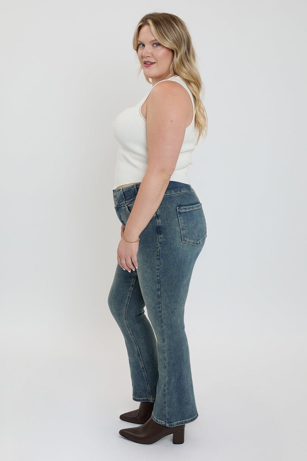 Women's Plus 3-Button Bootcut Jeans