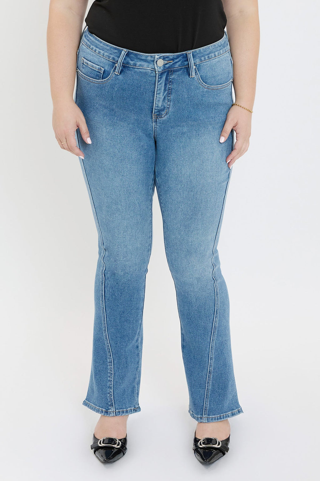 Women's Plus Curve Seam Flare Jeans