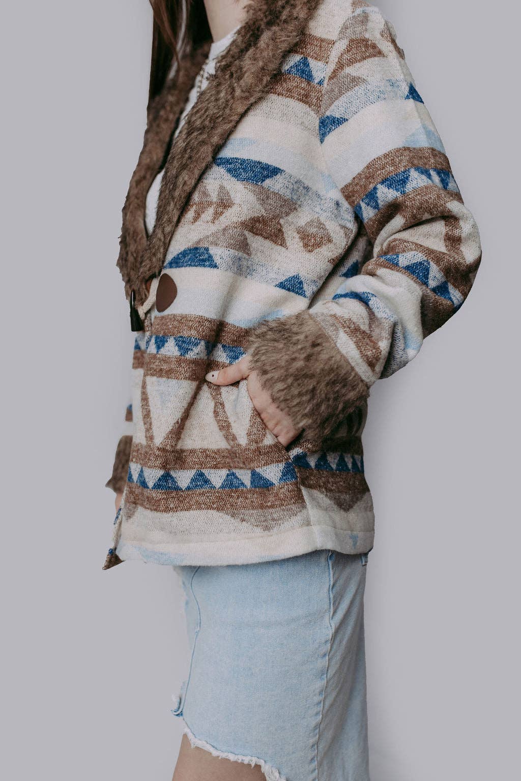 Belle of the West Fur Trimmed Coat