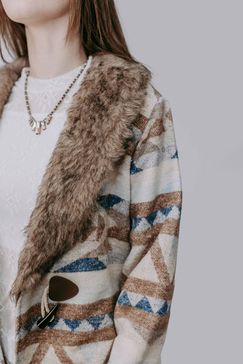 Belle of the West Fur Trimmed Coat