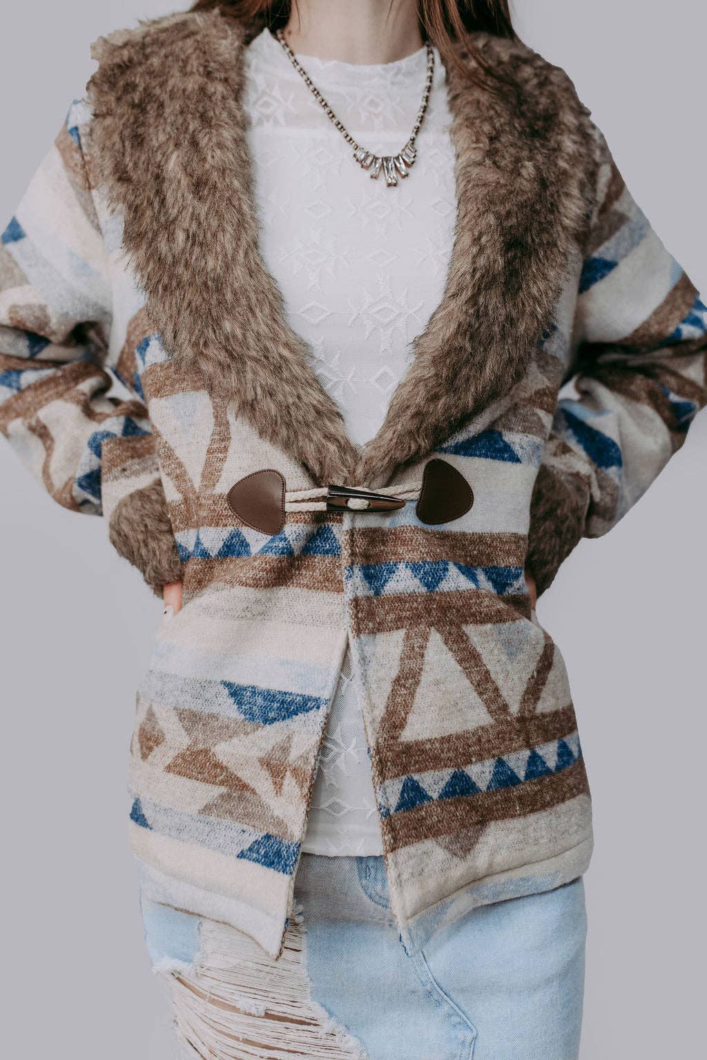 Belle of the West Fur Trimmed Coat