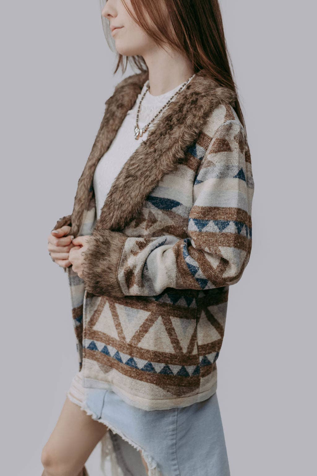 Belle of the West Fur Trimmed Coat